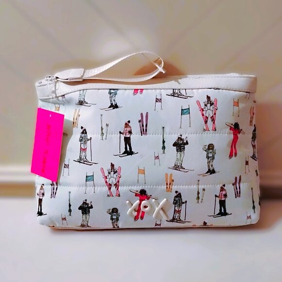 Betsy Johnson White/Multi-Color Large Ski Clutch - Picture 1 of 8